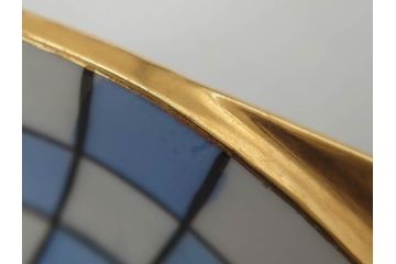 オールドノリタケ　NORITAKE　ラスター彩　金彩　ハンドル付　食卓を彩る華やかなボウル3点セット(風景、花、蝶、ハンドペイント、プレート、深皿、洋食器)(R-083047)
