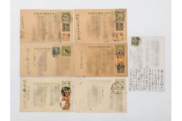 戦前　当時物　中華民国郵政　旧中国切手　消印付　天津　華北　蘇北　エンタイヤ7枚セット(エンタイア、使用済み切手、葉書、はがき、ハガキ、手紙)(R-083048)