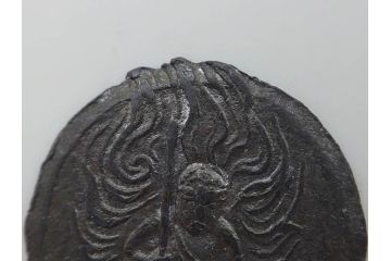 金太郎　軍人　不動明王?　時代を重ねた味わい深い鉛面子5点セット(鉛めんこ、メンコ、仏、玩具、おもちゃ)(R-083050)