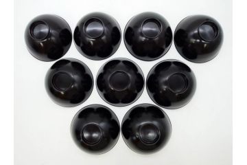 明治〜大正期　輪島塗　木製　気品ある金蒔絵が美しいお椀9客セット(漆器、漆芸、蓋付き、汁椀、吸物椀、和食器)(R-083052)