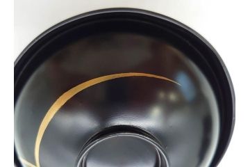 明治〜大正期　輪島塗　木製　気品ある金蒔絵が美しいお椀9客セット(漆器、漆芸、蓋付き、汁椀、吸物椀、和食器)(R-083052)