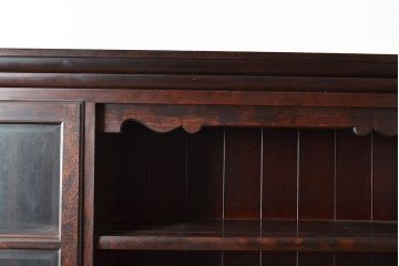和製ビンテージ　松本民芸家具　脚付きリメイク　上品な佇まいが和洋どちらの空間にも馴染むサイドボード(カップボード、食器棚、飾り棚、キャビネット、ヴィンテージ)(R-083057)