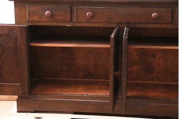 中古　松本民芸家具　和・洋どちらの空間にも合わせやすいシックなサイドボード(収納棚、戸棚、カウンターテーブル、サイドキャビネット、テレビ台、テレビボード)(R-083061)