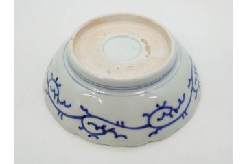 幕末〜明治期　古伊万里　染付　線描　約15cm　4.9寸　爽やかな印象を与えるなます皿5枚セット(中皿、和皿、和食器、四寸九分)(R-083063)