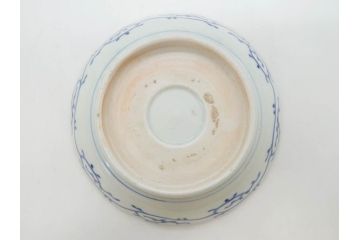 幕末〜明治期　古伊万里　染付　線描　約15cm　4.9寸　爽やかな印象を与えるなます皿5枚セット(中皿、和皿、和食器、四寸九分)(R-083063)