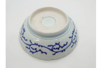 幕末〜明治期　古伊万里　染付　線描　約15cm　4.9寸　爽やかな印象を与えるなます皿5枚セット(中皿、和皿、和食器、四寸九分)(R-083063)