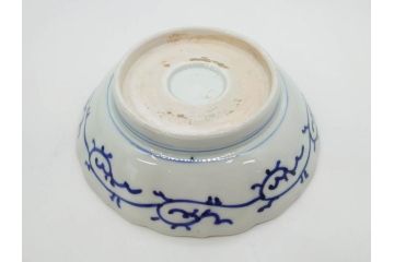 幕末〜明治期　古伊万里　染付　線描　約15cm　4.9寸　爽やかな印象を与えるなます皿5枚セット(中皿、和皿、和食器、四寸九分)(R-083063)