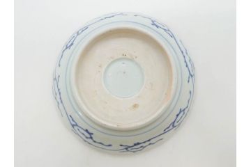 幕末〜明治期　古伊万里　染付　線描　約15cm　4.9寸　爽やかな印象を与えるなます皿5枚セット(中皿、和皿、和食器、四寸九分)(R-083063)