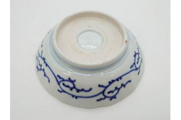幕末〜明治期　古伊万里　染付　線描　約15cm　4.9寸　爽やかな印象を与えるなます皿6枚セット(中皿、和皿、和食器、四寸九分)(R-083064)