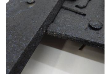 アンティーク雑貨　重厚感のある佇まいが魅力的な蔵戸の錠前金具(ディスプレイ雑貨、蔵戸パーツ)(R-083068)