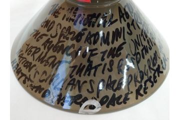 ビンテージ　アメリカ　Architectural Pottery(アーキテクチュラル・ポテリー)　NASA　サイン　プランター(ポタリー、フラワーベース、ガーデンポット、鉢カバー、植木鉢、ディスプレイ)(R-083069)