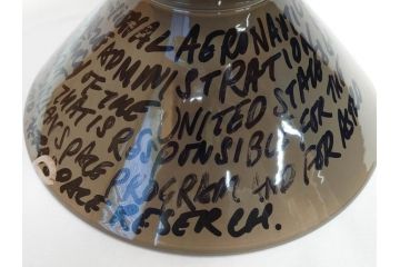 ビンテージ　アメリカ　Architectural Pottery(アーキテクチュラル・ポテリー)　NASA　サイン　プランター(ポタリー、フラワーベース、ガーデンポット、鉢カバー、植木鉢、ディスプレイ)(R-083069)