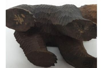 八雲　十倉金之(兼行)　ガラス目　木彫りの熊(やくも、くま、クマ、置物、ディスプレイ)(R-083072)