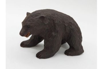 アイヌ　ガラス目　木彫りの熊(くま、クマ、置物、ディスプレイ、郷土玩具、民芸品)(R-083073)