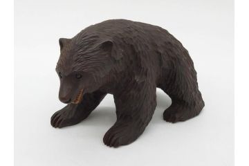 アイヌ　ガラス目　木彫りの熊(くま、クマ、置物、ディスプレイ、郷土玩具、民芸品)(R-083073)