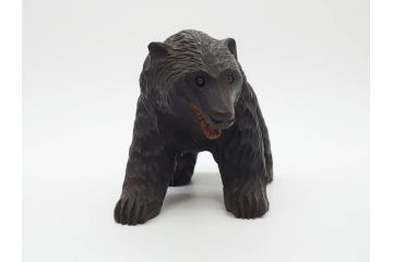 アイヌ　ガラス目　木彫りの熊(くま、クマ、置物、ディスプレイ、郷土玩具、民芸品)(R-083073)