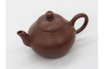 中国　唐物　秋水銘　梨皮　朱泥　紫泥　落ち着いた佇まいで和の雰囲気を引き立てる急須(茶注、煎茶道具、茶道具、茶器)(R-083075)