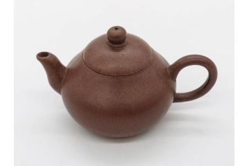 中国　唐物　秋水銘　梨皮　朱泥　紫泥　落ち着いた佇まいで和の雰囲気を引き立てる急須(茶注、煎茶道具、茶道具、茶器)(R-083075)