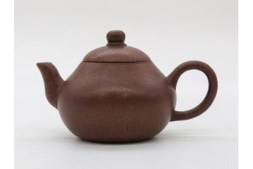 中国　唐物　秋水銘　梨皮　朱泥　紫泥　落ち着いた佇まいで和の雰囲気を引き立てる急須(茶注、煎茶道具、茶道具、茶器)(R-083075)