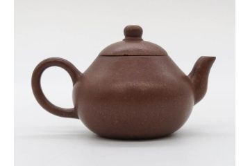 中国　唐物　秋水銘　梨皮　朱泥　紫泥　落ち着いた佇まいで和の雰囲気を引き立てる急須(茶注、煎茶道具、茶道具、茶器)(R-083075)