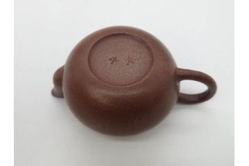 中国　唐物　秋水銘　梨皮　朱泥　紫泥　落ち着いた佇まいで和の雰囲気を引き立てる急須(茶注、煎茶道具、茶道具、茶器)(R-083075)