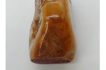 時代物　中国　唐物　雲龍紋　彫刻　印材(印鑑、印章、判子、はんこ、ハンコ)(R-083076)