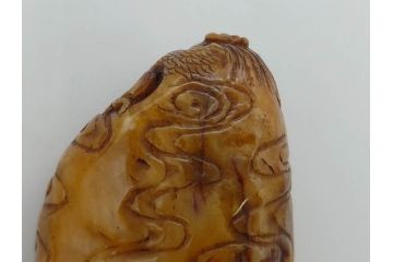 時代物　中国　唐物　雲龍紋　彫刻　印材(印鑑、印章、判子、はんこ、ハンコ)(R-083076)