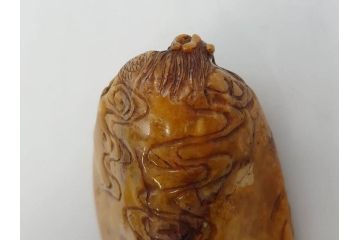 時代物　中国　唐物　雲龍紋　彫刻　印材(印鑑、印章、判子、はんこ、ハンコ)(R-083076)
