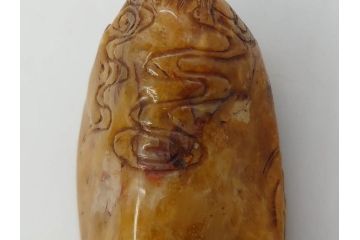 時代物　中国　唐物　雲龍紋　彫刻　印材(印鑑、印章、判子、はんこ、ハンコ)(R-083076)