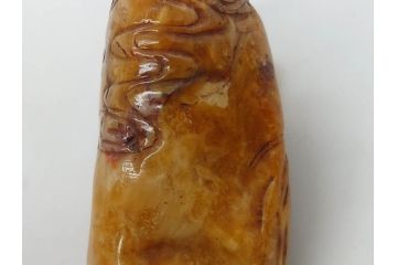 時代物　中国　唐物　雲龍紋　彫刻　印材(印鑑、印章、判子、はんこ、ハンコ)(R-083076)