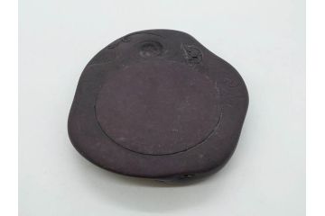 時代物　中国　王鐸　雲龍文?　端渓硯(漢詩、彫刻、書道具、習字道具)(R-083077)