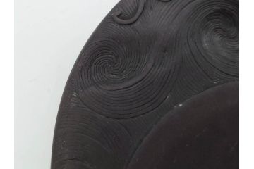 時代物　中国　王鐸　雲龍文?　端渓硯(漢詩、彫刻、書道具、習字道具)(R-083077)