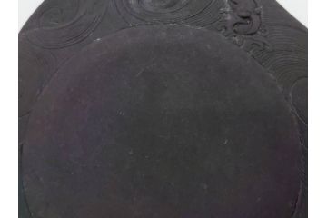 時代物　中国　王鐸　雲龍文?　端渓硯(漢詩、彫刻、書道具、習字道具)(R-083077)