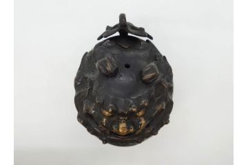 時代物　中国古玩　古銅　獅子　香炉(香爐、仏具、茶道具)(R-083078)