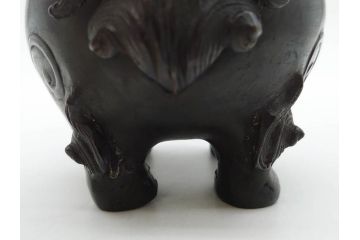 時代物　中国古玩　古銅　獅子　香炉(香爐、仏具、茶道具)(R-083078)