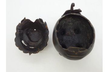 時代物　中国古玩　古銅　獅子　香炉(香爐、仏具、茶道具)(R-083078)