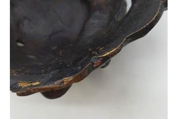 時代物　中国古玩　古銅　獅子　香炉(香爐、仏具、茶道具)(R-083078)
