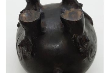 時代物　中国古玩　古銅　獅子　香炉(香爐、仏具、茶道具)(R-083078)