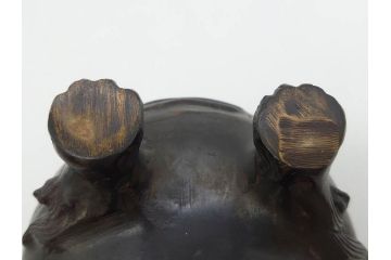 時代物　中国古玩　古銅　獅子　香炉(香爐、仏具、茶道具)(R-083078)