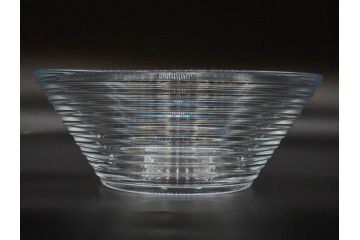 フィンランド　iittala(イッタラ)　AINO AALTO(アイノ・アアルト)　約23cm/Ultima Thule(ウルティマツーレ)　約25cm　空間に豊かな表情を与えるプレート2枚&ボウルセット(ガラス、深皿、深鉢、硝子、北欧)(R-083080)