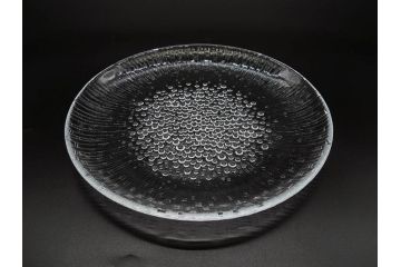 フィンランド　iittala(イッタラ)　AINO AALTO(アイノ・アアルト)　約23cm/Ultima Thule(ウルティマツーレ)　約25cm　空間に豊かな表情を与えるプレート2枚&ボウルセット(ガラス、深皿、深鉢、硝子、北欧)(R-083080)