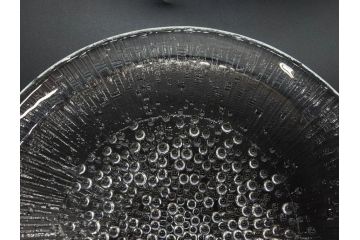 フィンランド　iittala(イッタラ)　AINO AALTO(アイノ・アアルト)　約23cm/Ultima Thule(ウルティマツーレ)　約25cm　空間に豊かな表情を与えるプレート2枚&ボウルセット(ガラス、深皿、深鉢、硝子、北欧)(R-083080)