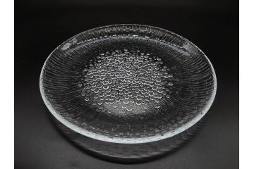 フィンランド　iittala(イッタラ)　AINO AALTO(アイノ・アアルト)　約23cm/Ultima Thule(ウルティマツーレ)　約25cm　空間に豊かな表情を与えるプレート2枚&ボウルセット(ガラス、深皿、深鉢、硝子、北欧)(R-083080)