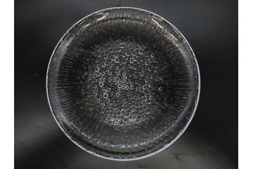フィンランド　iittala(イッタラ)　AINO AALTO(アイノ・アアルト)　約23cm/Ultima Thule(ウルティマツーレ)　約25cm　空間に豊かな表情を与えるプレート2枚&ボウルセット(ガラス、深皿、深鉢、硝子、北欧)(R-083080)