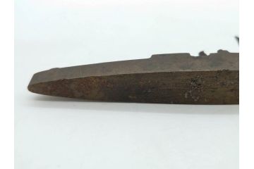 戦前　真鍮製　進水記念　軍艦　文鎮(ペーパーウェイト、書道具、置物)(R-083082)