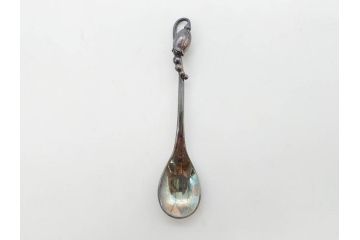デンマーク　GEORG JENSEN(ジョージ・ジェンセン)　BLOSSOM(ブロッサム)　STERLING SILVER(スターリングシルバー)　総重量約58.34g　モカスプーン6本セット(カトラリー、SV925、銀製品、洋食器、箱付き)(R-083084)
