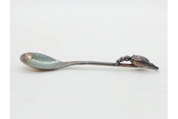 デンマーク　GEORG JENSEN(ジョージ・ジェンセン)　BLOSSOM(ブロッサム)　STERLING SILVER(スターリングシルバー)　総重量約58.34g　モカスプーン6本セット(カトラリー、SV925、銀製品、洋食器、箱付き)(R-083084)