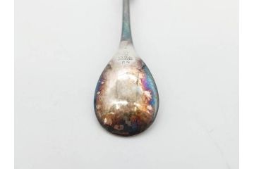 デンマーク　GEORG JENSEN(ジョージ・ジェンセン)　BLOSSOM(ブロッサム)　STERLING SILVER(スターリングシルバー)　総重量約58.34g　モカスプーン6本セット(カトラリー、SV925、銀製品、洋食器、箱付き)(R-083084)