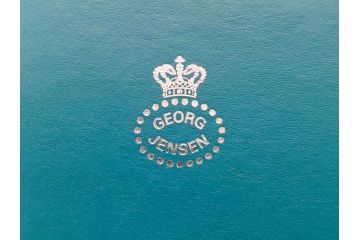 デンマーク　GEORG JENSEN(ジョージ・ジェンセン)　BLOSSOM(ブロッサム)　STERLING SILVER(スターリングシルバー)　総重量約58.34g　モカスプーン6本セット(カトラリー、SV925、銀製品、洋食器、箱付き)(R-083084)
