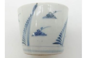 江戸期　染付　落ち着いた和の雰囲気を醸し出すそば猪口3客セット(蕎麦猪口、湯呑み、湯のみ、和食器)(R-083086)